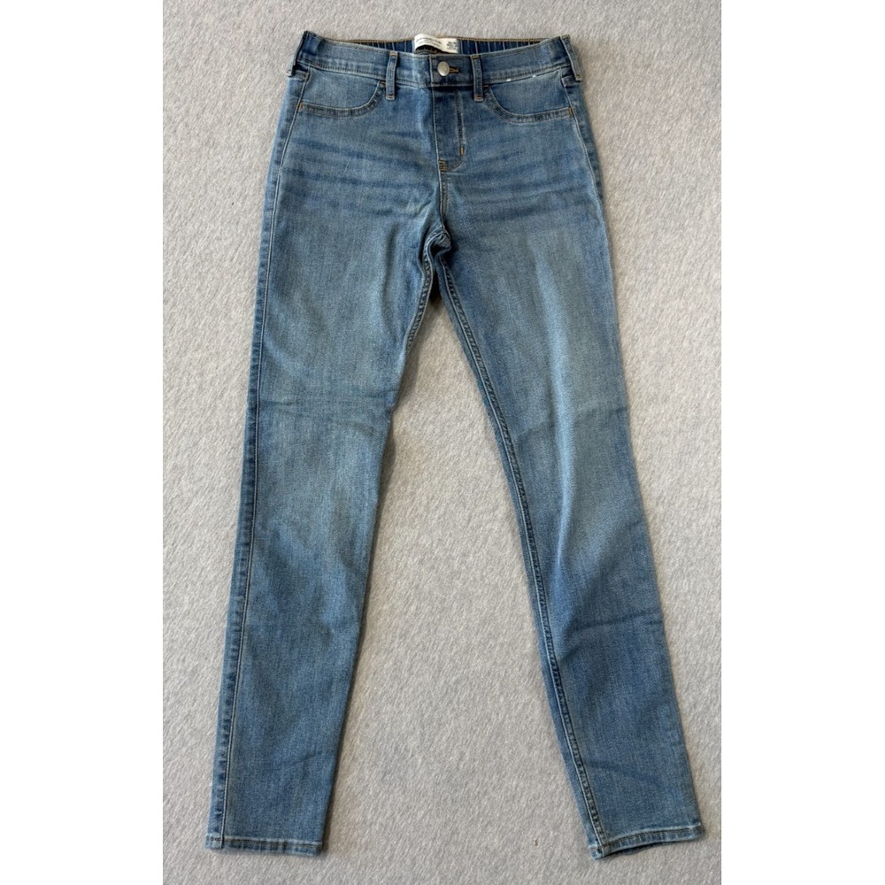 Abercrombie & Fitch Legging Jeans Kids 15/16 Blue Denim Mid Rise Skinny Pull On